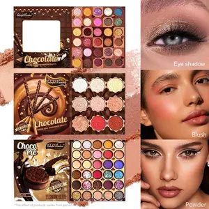 Colorful Rainbow Chocolate 63-Color Eyeshadow Palette - Sweet Cocoa Inspired, Rich Pigment for Daily & Party Makeup