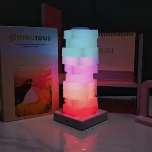 Rainbow Color Changing Night Light for Kids Room, Macaron Atmosphere Lamp for Girls Bedroom, Candy Decorative LED Table Lamp