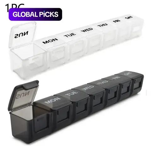 Weekly Pill Organizer, 1 Count 7 Day Pill Case, Daily Vitamin Case Medicine Box, Pill Containers for Medicine Supplements Fish Oil, Vitamin Dispenser #GLOBAL PICKS