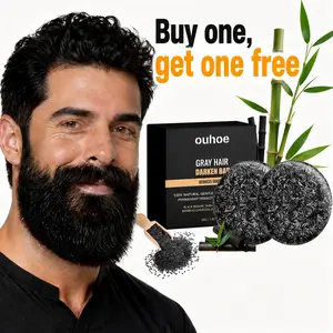 Black Hair Dye Shampoo Bar Haircare Cleansing All-Natural Soap Hair Dye, Grey Hair Coverage & White Root Touch Up, Gentle Nourishing Formula, Long Lasting Black Shine for Men & Women Hydrate Conditioner Cleanser