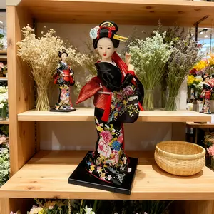 New Premium Traditional Japanese Kimono Doll Figurine, Resin Material, Handmade Craftsmanship, Beautiful Kimono Clothing, Artwork, Decorative Ornaments, Home Decor Gift