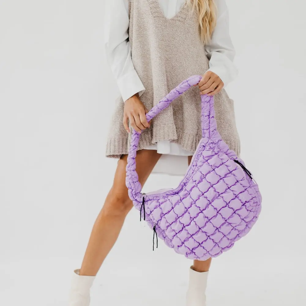 Carmen Quilted Hobo Tote Bag Carmen Quilted Hobo Tote Bag