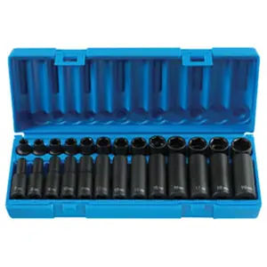 212 MAIN 0.38 in. High Torque Drive Socket Set, 26-Pc. Chrome-Moly Steel Impact Set with Standard & Deep Length Metric mm Sockets