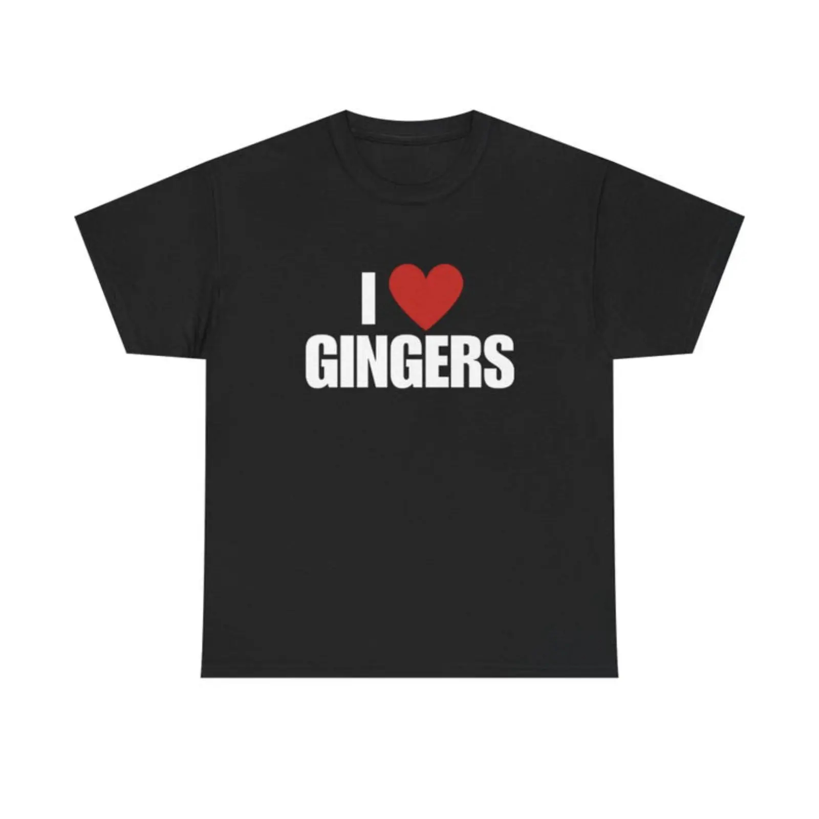 Adult Funny Love Gingers Graphic Cotton Knit Shortsleeve T-Shirt - Round Neck, Breathable Cotton Fabric, Casual Sporty Sports Top, All-Season Wear