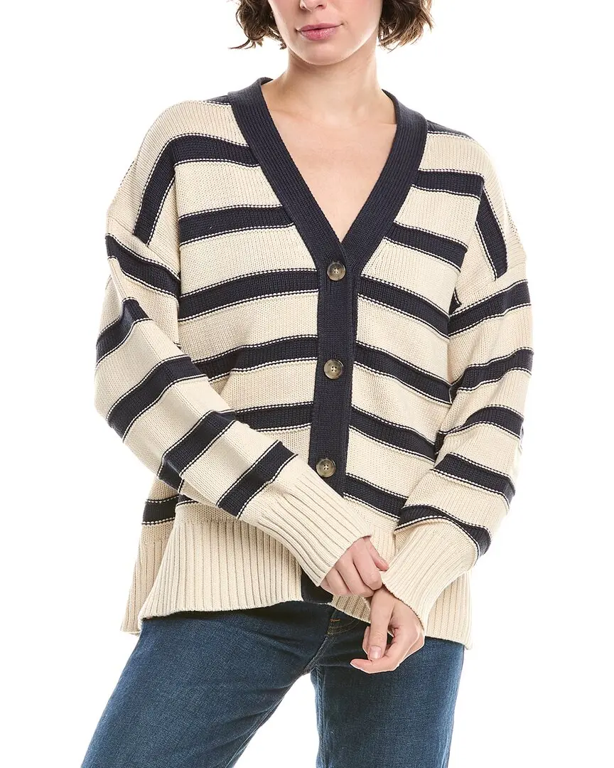 Madewell Oversized Cotton Cardigan In Stripe