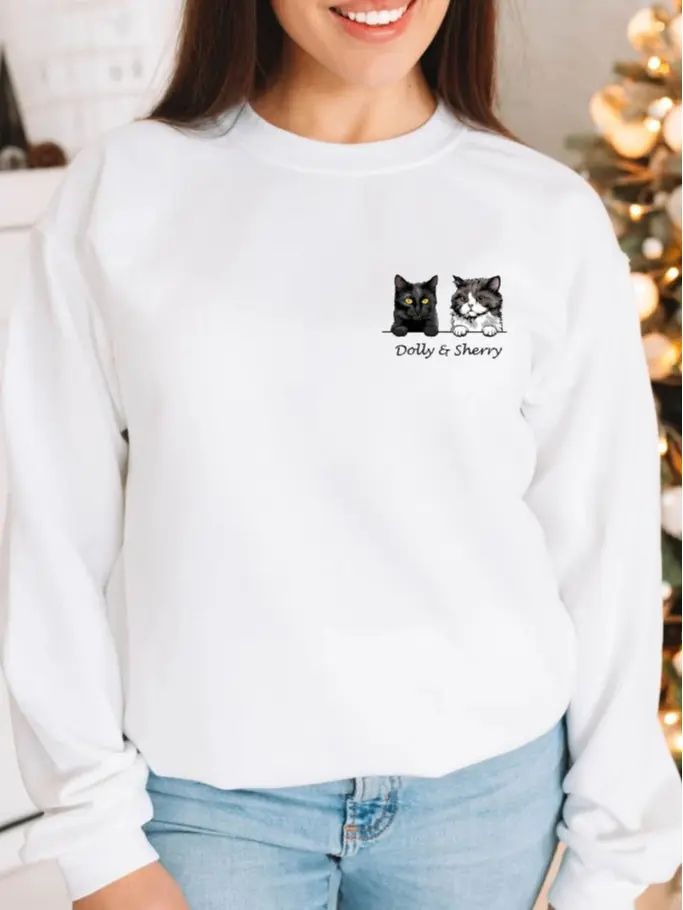 Personalized Cat Sweatshirt , Cat Lovers Sweatshirt  Gift for Mom  Unisex Sweatshirt  Cat Mom Sweatshirt  Cats