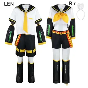 Anime Rin Len Cosplay Costume Len Rin Cosplay Len Costume Kagamine JK Uniform for Halloween Comic Con Outfits # 1 # W.