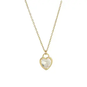 Heart Locket Zircon Necklace - Fashion Accessory