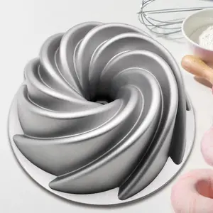 8 Inch Swirl Shape 3D Cake Mold Aluminium Cake Pan, Kitchen Baking Accessories for Christmas Wedding Valentine's Decoration