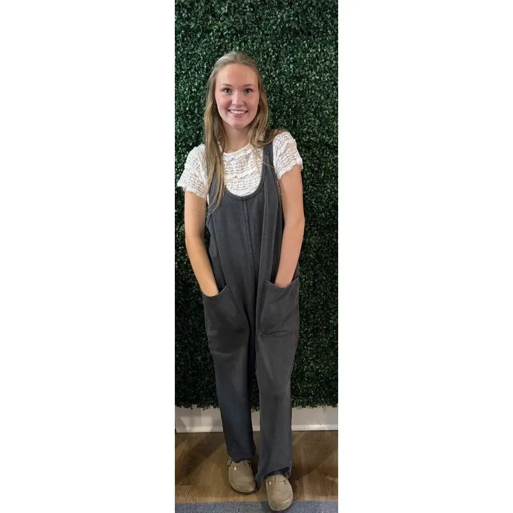 Mineral wash jumpsuit