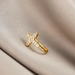 Nose accessory with non perforated U-shaped nose clip and micro inlaid zircon heart lightning crown nose nail made of copper material, easy to wear