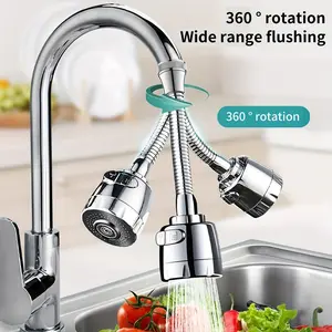 360 Rotatable Kitchen Faucet Sprayer - Anti-Splash & Water-Saving Tap Head with Universal Adapters, Stainless Steel Sink Extender Attachment