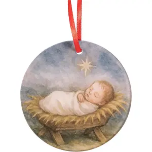 Nativity Scene  Ornament - Traditional  & Christian Christmas Decor, Religious Decorative  Ornaments for Tree - Winter, Holiday, Baptism