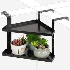 Height Adjustable Office Cubicle Corner Shelf Storage Organizer Accessories with Adjustable Hooks