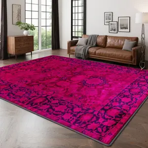 Velvet Soft Comfort Abstract Floral Vintage Pattern Print Rug, Home Decor Carpet, Living Room Large Mat, Sofa Pad, Bedroom Bedside Blanket, Floral Area Rug, Home Decorative Rug