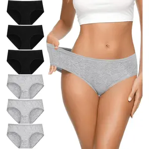 Women's Cotton Bikini Panties,High-Cut Full Coverage Stretch Cool Underwear for Women