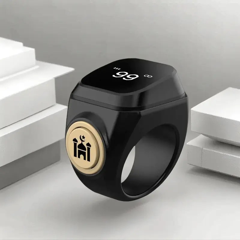 Smart Prayer Beads Ring with Timer, APP-Connected and Waterproof Electronic Counter, Ideal for Muslim Prayers and Daily Worship