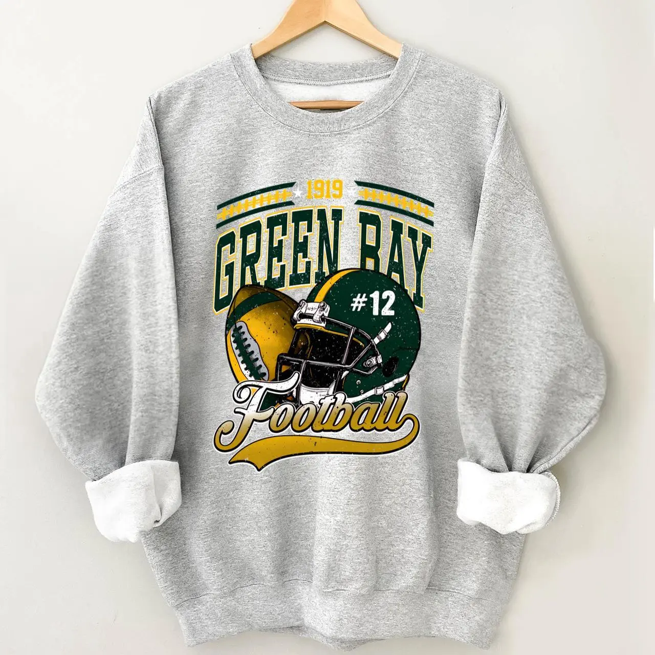 Vintage Green Bay Football Team Sweatshirt, Unisex Gifts For Football Fan