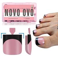 Berry Pink Black French Tip