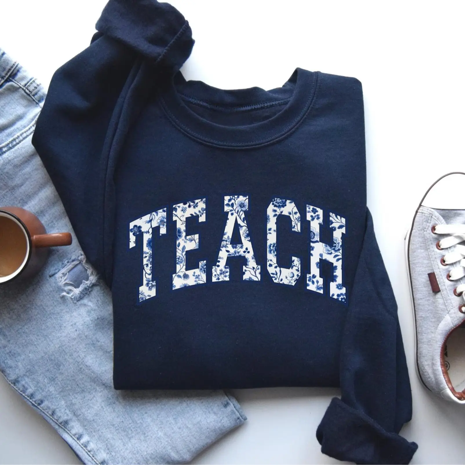 Floral Teach Sweatshirt or Shirt, Cute Teacher Sweatshirt, Teacher Appreciation Gift, Back To School, Teacher Hoodie. School Shirt,Teacher sweatshirt