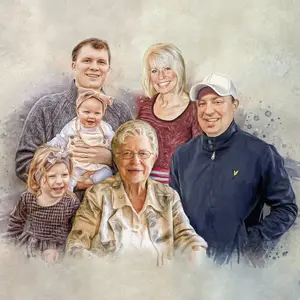 Custom Watercolor Family Portrait Custom Watercolor Family Portrait