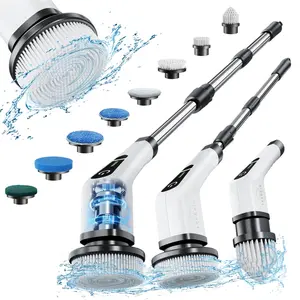 Electric Spin Scrubber,Cordless Cleaning Brush,Shower Cleaning Brush with 8 Replaceable Brush Heads, Power Scrubber 5 Adjustable Speeds for Floor Bathroom Shower Bathtub Glass Car