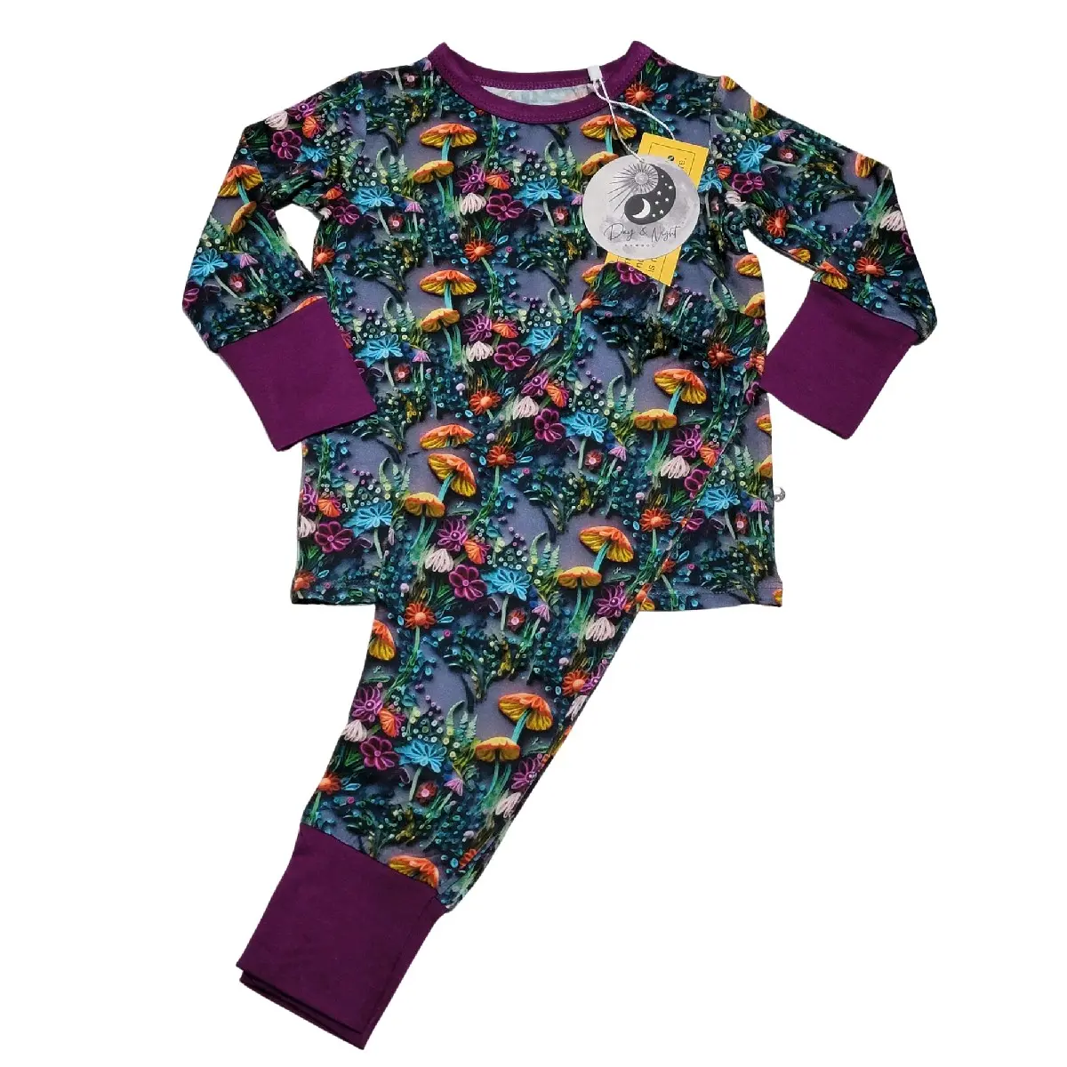 Bamboo 2 Piece Pajamas - 3D Mushrooms