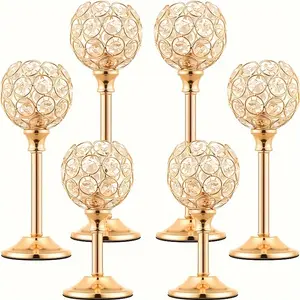 3/6pcs Crystal Candle Holder Set - Perfect for Wedding Centerpieces, Dining Table Decor, Fireplace Accents, and Elegant Living Room, Hotel Home Candlelight Dinner Candle Arrangement Decorations - Non-Electric