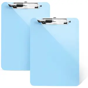 2 Pack Clipboard with Pen Holder,Standard Letter Size A4,Thickened Clip Boards 8.5x11,Cute Clipboards for Women  Students,, School Office Home Supplies,Light Blue