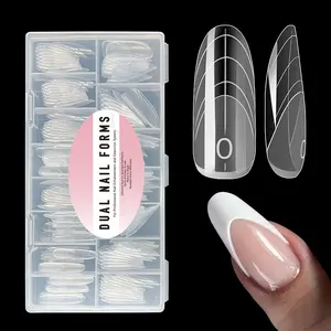 150pcs French Zone Nail Dual Form Clear Oval Shape Perfect Space French Design False Nails Manicure Extension Acrylic Nails Extension