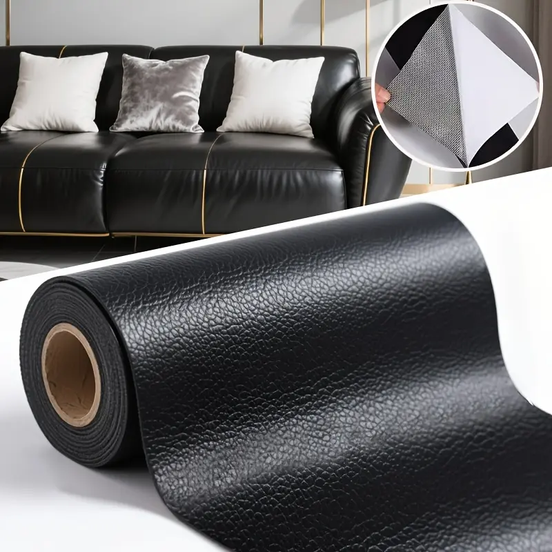 Large Self-Adhesive Artificial Leather Repair Patch - Black, Easy to Apply for Quick Fixes on Sofas, Car Seats, Furniture & Upholstery, Sofa Refurbishment, Seamless Integration, Highquality Patch