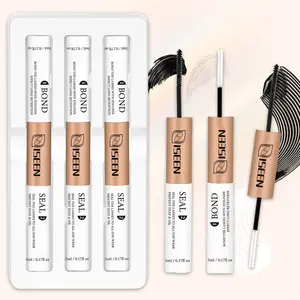 3/6pcs Lash Bond and Seal Waterproof for Lash Clusters 72Hours Super Hold Long-Lasting Non-Irritating Eyelash Glue Eyelash Remover for DIY at Home(Black Bond,5+5ML) Makeup