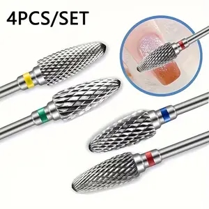 Tungsten Carbide Nail Drill Bits, 3/32" Electric Carbide Milling Cutters, Low Allergenic, for Manicure Gel Polish Removal, Pedicure, Nail Files, C/M/F/XF Options, Beauty & Personal Care Foot, Hand, Nail Care Tools