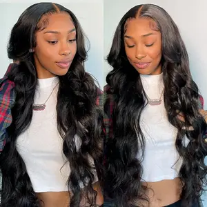 Bling Hair Body Wave 13x4/13x6 Hd Transparent Lace Front Real Hair Wigs Brazilian 30 32Inch Body Wave Lace Frontal Wig For Women