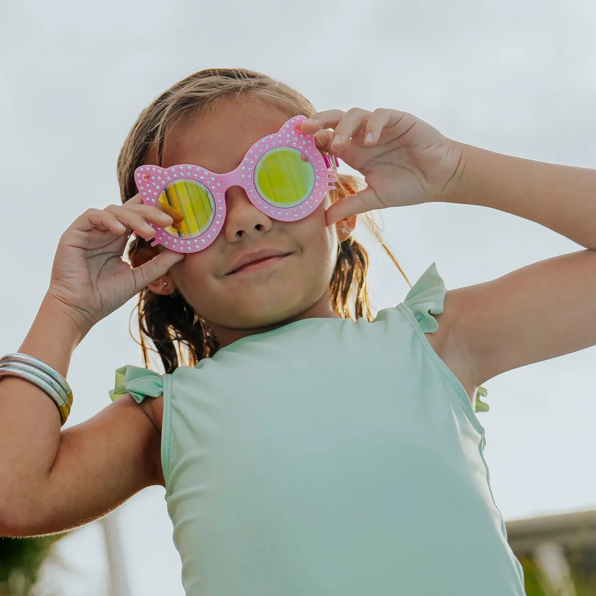 Paw Print Pink Kitten Kids' Swim Goggles