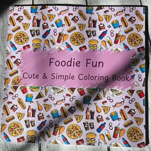 Foodie Fun Cute & Simple Coloring Book with Food Illustrations and Colorful Designs