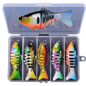 5PCS Fishing Lures Multi Jointed Fish Fishing Kits 0.55oz/3.93in Slow Sinking Lifelike Swimbait Freshwater and Saltwater Crankbaits for Bass Trout Bass Lures