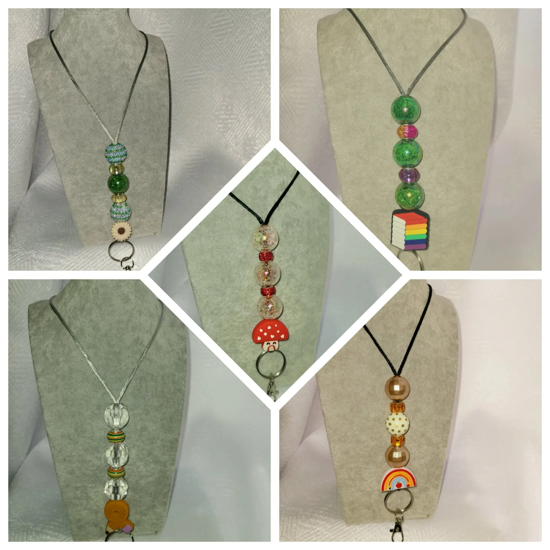 Plastic Beaded Lanyards 20mm Diameter - Available in Various Colors and Designs, Flexible and Secure Fastening