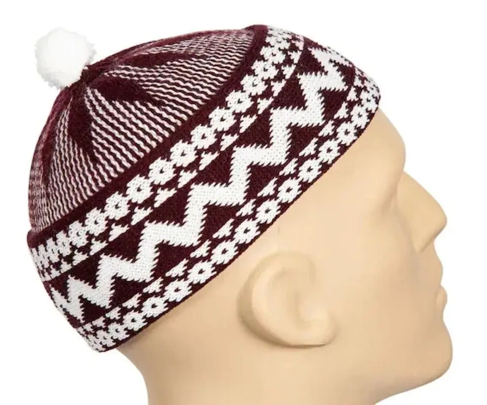 Black One Size l Hat, Men Zigzag Haji Cap, Taqiyah Taditional Turkish-Prayer kufi