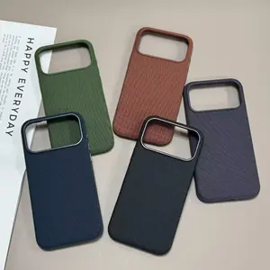 MagSafe Woven Fabric Phone Case for iPhone 17 Pro Max, Textured Shockproof Cover with Raised Camera Protection
