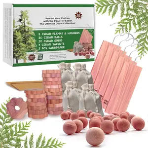 61 Pack Cedar Blocks, Sachets, Rings, Balls - Stop Clothes  - The  Cedar Collection to Protect Your Clothes