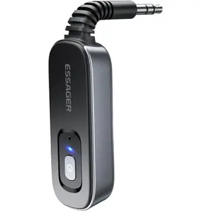 Bluetooth 5.1 Aux Adapter Receiver & Transmitter Rechargeable For Headphones, Speaker. 3.5mm Aux Audio Jack Adapter For Airplane,Treadmill,Flight,MP3 Player,TV,Car,Home Stereo System