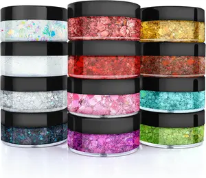 Body Glitter, Face Glitter, Hair Glitter,YGQQOY Holographic Concerts Festival Rave Chunky Glitter Gel,