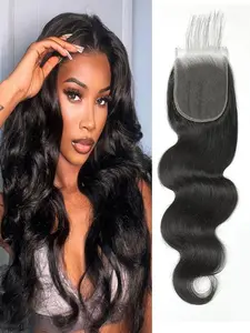 5x5 Lace Closure Body Wave HD Lace Closure Pre Plucked 100% Brazilian Virgin Human Hair Extensions for Black Women with Baby Hair Free Part Natural ColorPerfect for Daily Wear & Special Occasions