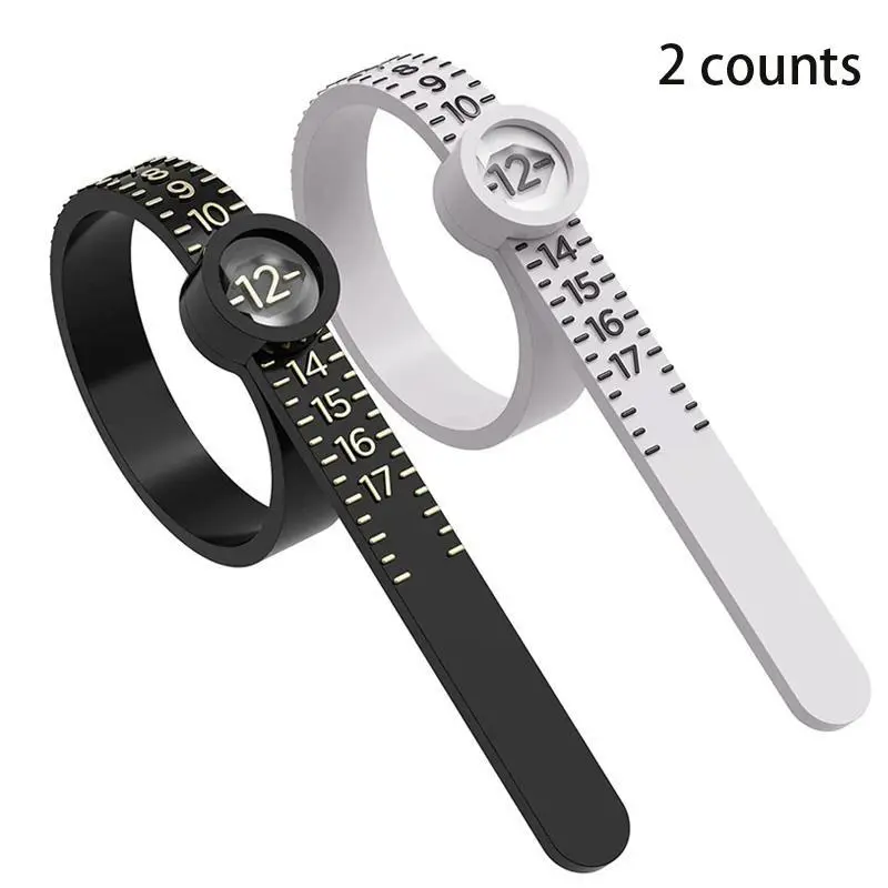 Ring Measuring Kit with Magnifying Glass, Universal Ring Measuring Tool, Suitable for Measuring Engagement Rings, Wedding Rings, Modern