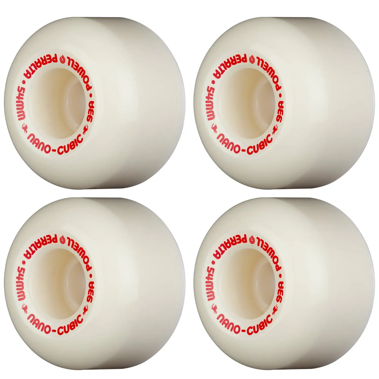 Powell Peralta Skateboard Wheels 54mm x 36.5mm Dragon Formula 93A Nano Cubic Off White