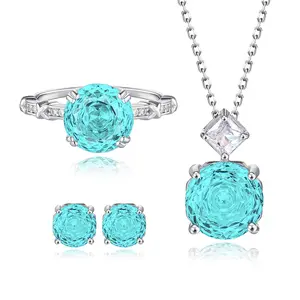 S925 sterling silver rose cut necklace, earrings and ring set, 4 carats ring, 2.5 carats earrings, 5 carats rose cut diamond necklace, a perfect anniversary gift for her Zirconia Jewelry Set Elegant Jewelry Set