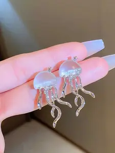 Sweet Cool Semi-Transparent Matte Deep Sea Jellyfish Earrings, Trendy Fashion Cute Daily Party Ear Rings for Women, Dainty Fashion Jewelry, Statement Earrings
