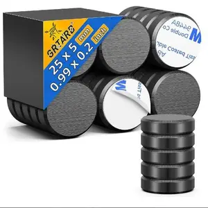 20 Pack 1 Inch (25mm) Magnets for Crafts with Adhesive Backing Ceramic Magnets Round Disc Magnets, Perfect for Refrigerator Button DIY Cup Tiny Magnet Craft Hobbies, Science Projects