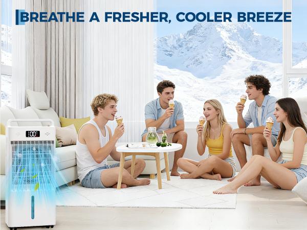 2026 Portable Air Conditioners With Remote ,3-in-1 Portable Air Cooler Fans, Swamp Cooler, Evaporative Air Cooler ,LED Screen, Air Coolong Fan for Outdoor Indoor,Air Circulation Cooling Fan with Dual Water Tanks